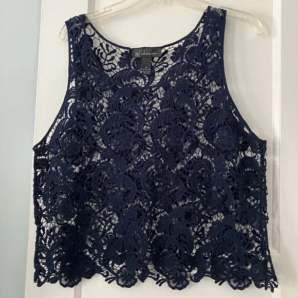 INC Tank Top Lace Overlay - Picture 3 of 5